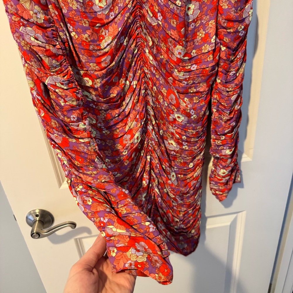 NWT Róhe Sadie Floral Ruched Mini Dress | Size 4 - Picture 6 of 9